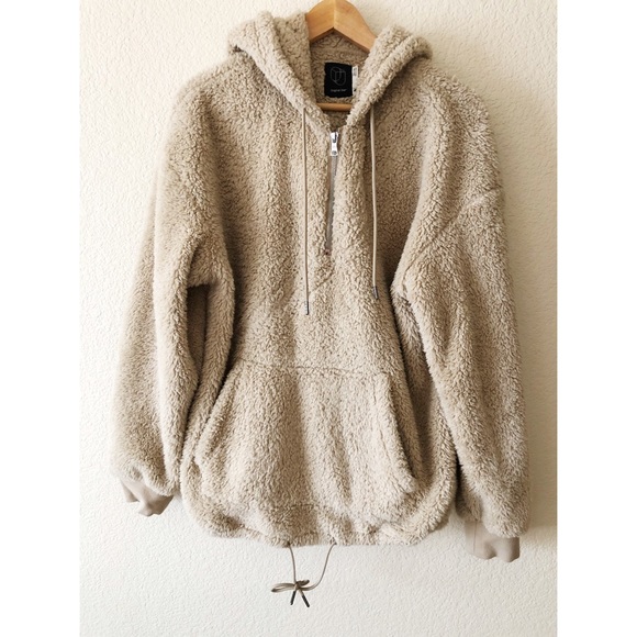 tan sherpa hoodie